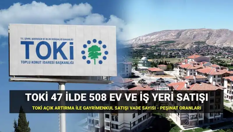 TOKİ 508 Ev ve İş Yeri Satışları İçin Bugün Açık Artırma Başlıyor